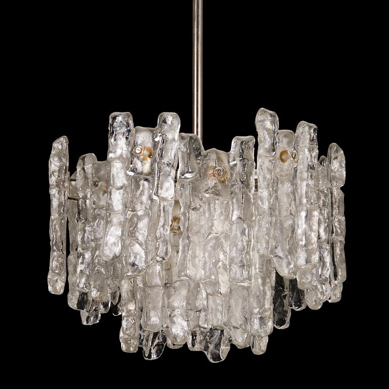 A 1960s "Ice block chandelier" by J.T Design, Kalmar, Austria.