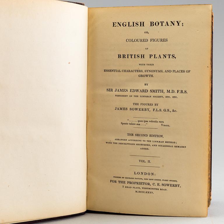 BOOKS, 12 volumes, 'English Botany' by Sir James Edward Smith, James Sowerby, London, 1832-46.