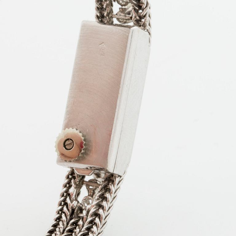 BLANCPAIN ARMBANDSUR 18K vitguld, 16 x 8 mm, 6 briljanter ca 0.20 ct, UTI.