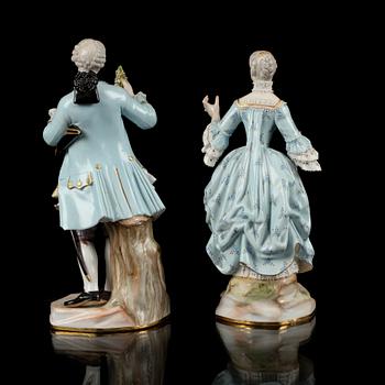 FIGURINER, ett par, Meissen. Porslin. 18/1900-tal.