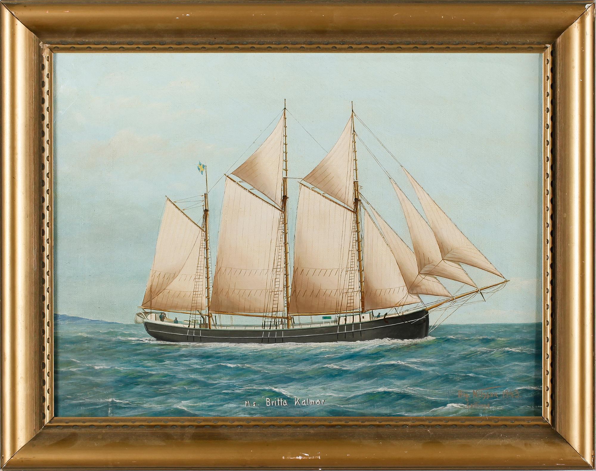 ALGOT NILSSON, olja på duk, signerad och daterad Skillinge 1943.