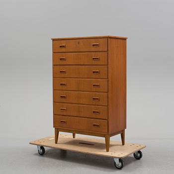 A 1960's teak chest of draws.