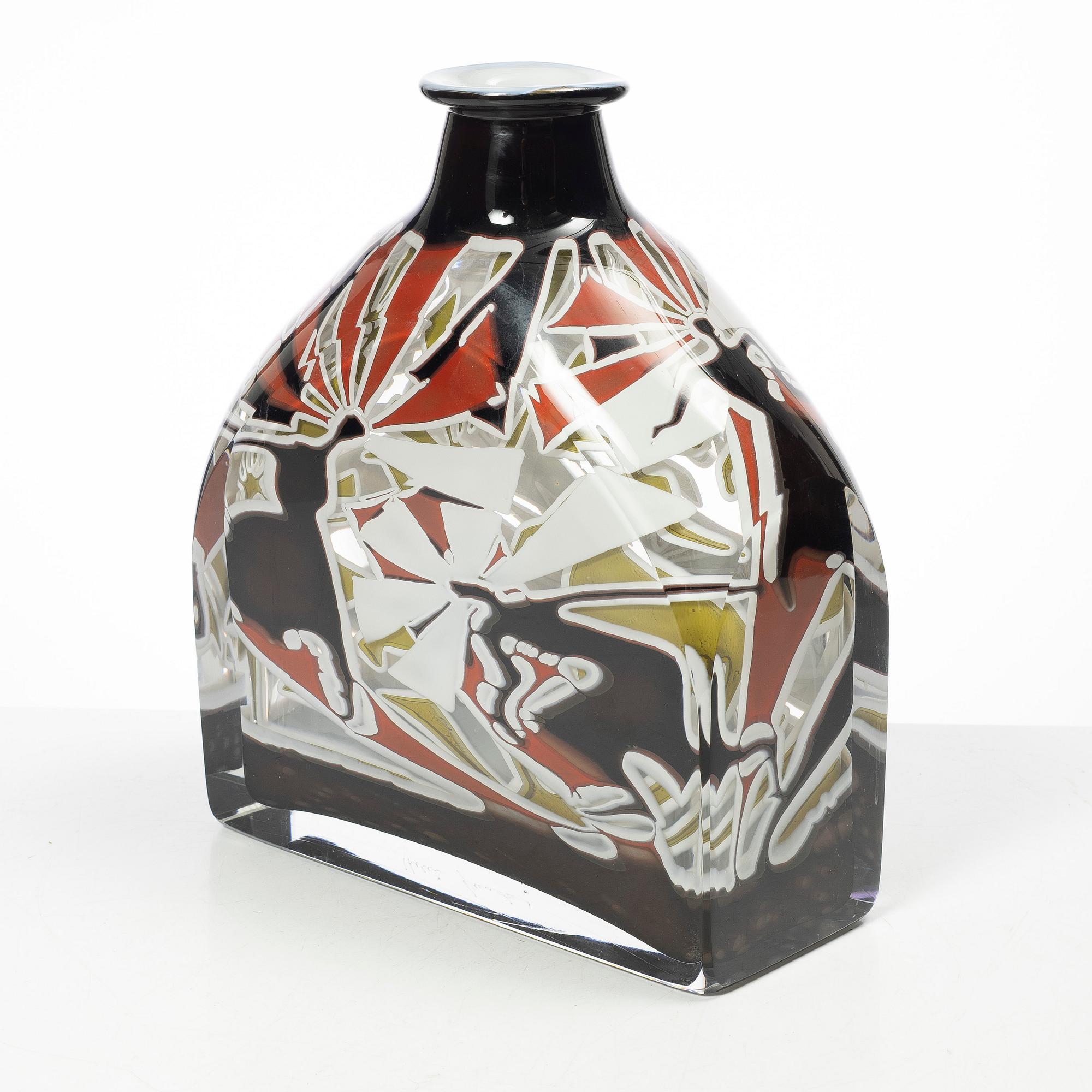 Helén Krantz, vaser, ett par, glas.