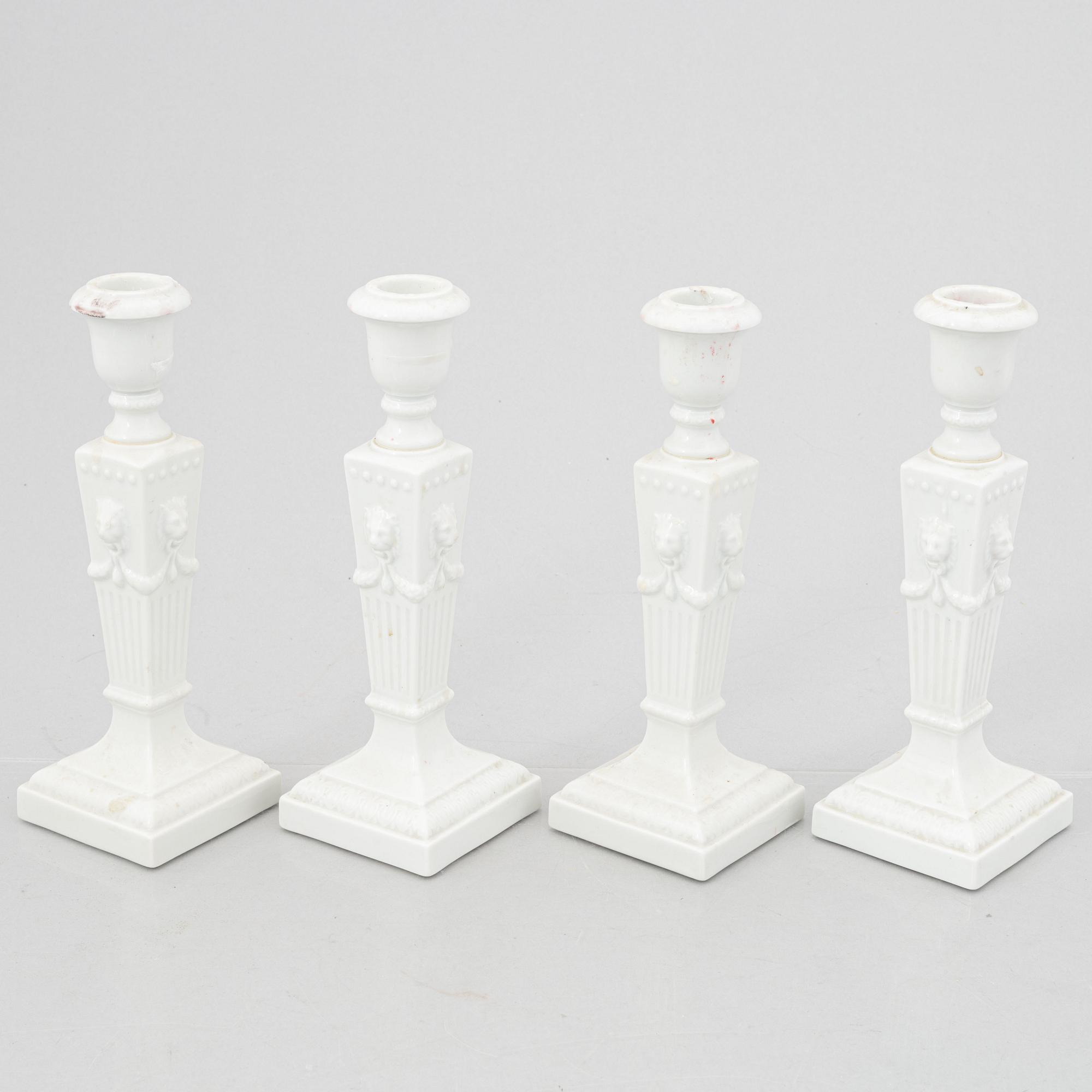 Four porcelain candlesticks, Royal Copenhagen, Denmark, 1967.