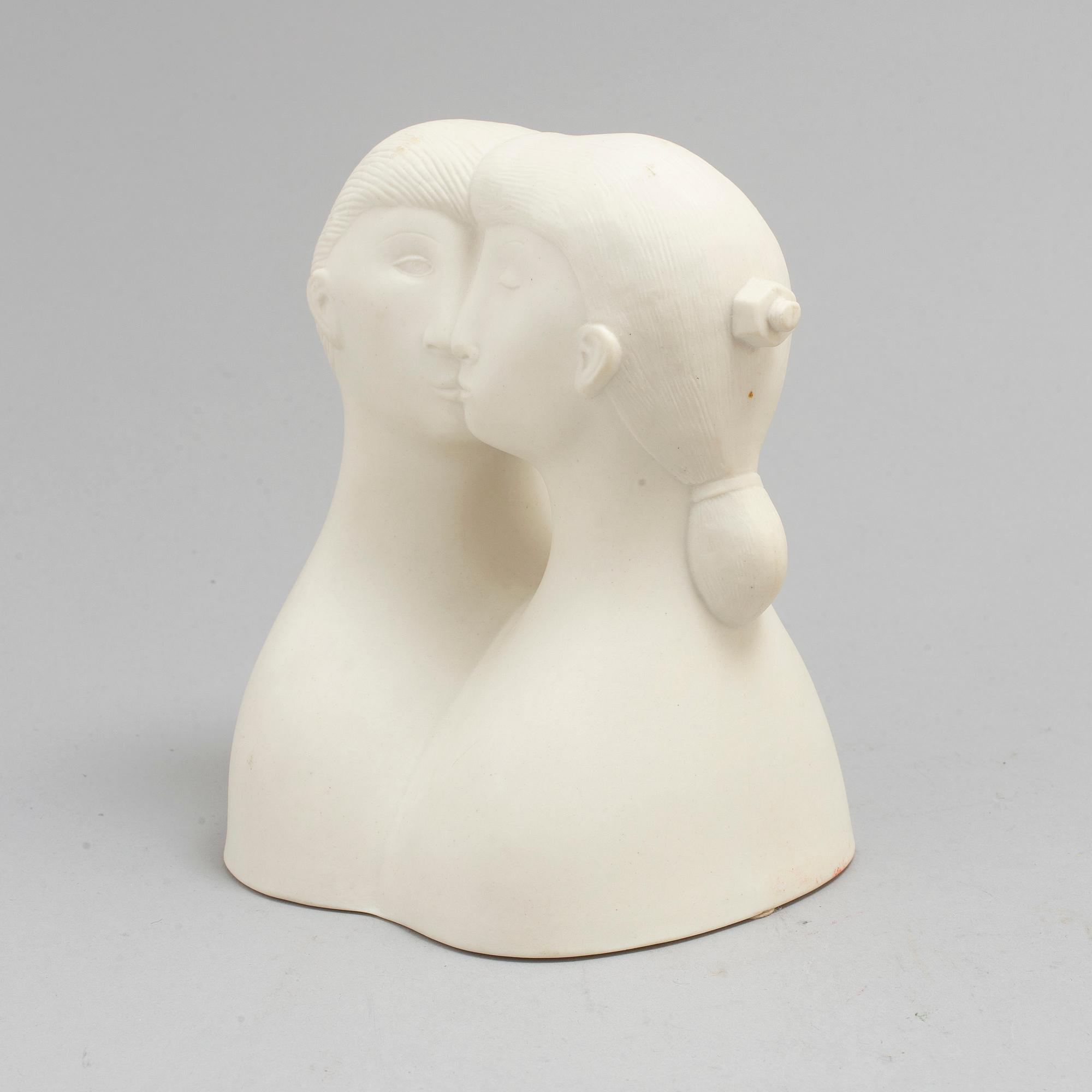 STIG LINDBERG, figurin, parian, "De Tu", ur serien "Figurin". Gustavsberg, 1970-tal.