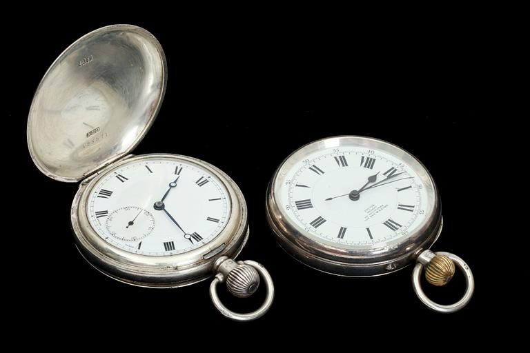 HERRFICKUR, 2 st, silver, omkring år 1900.