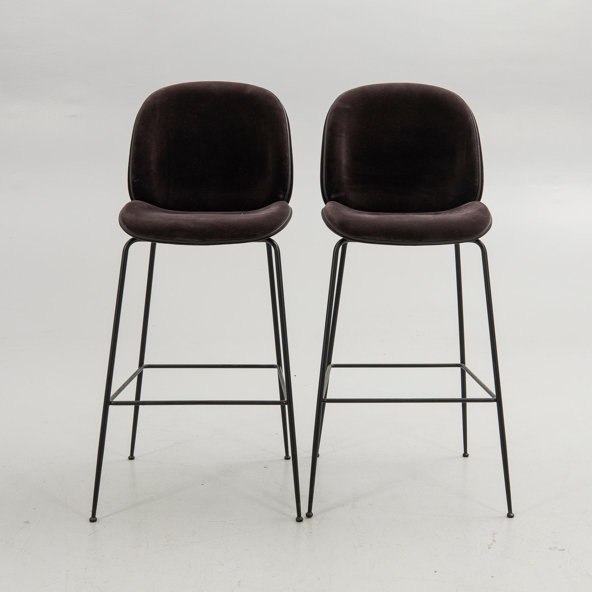 GamFratesi, Bar stools, a pair, "Beetle Bar Chair", Gubi, Denmark.