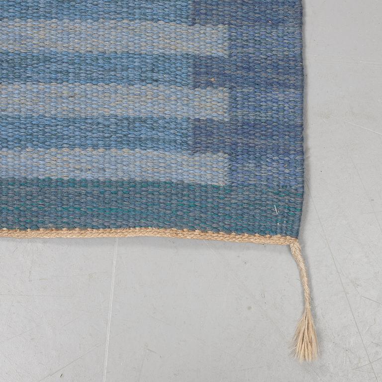 Carl Malmsten, matto, "Capella, blå", flat weave, ca  242-243,5 x 165,5 cm, signed CM.