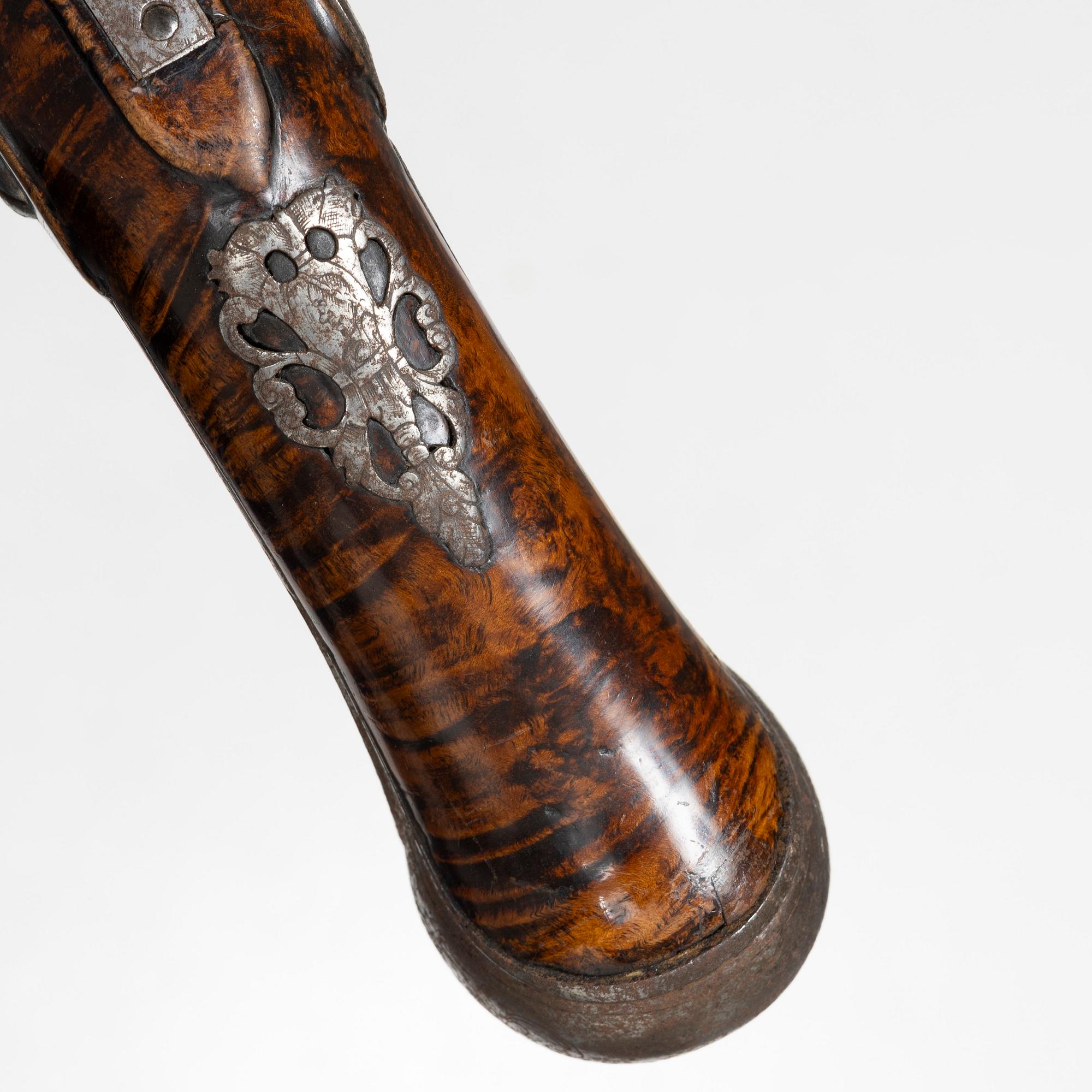 Flintlåspistol, s k Wender, signerad, 1700-talets mitt.
