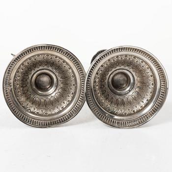 Candelsticks, a pair, silver, 1880s.
