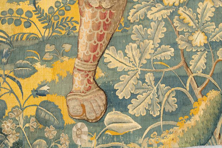 A tapestry, "David och Goliath", tapestry weave, ca 272 x 283-289 cm, Flanders, possibly second half of the 16th century.