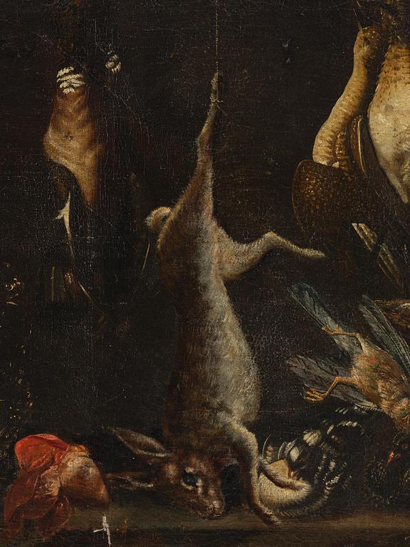 Jacopo da Empoli, hans efterföljd, Skafferi med fåglar, hare och fisk.