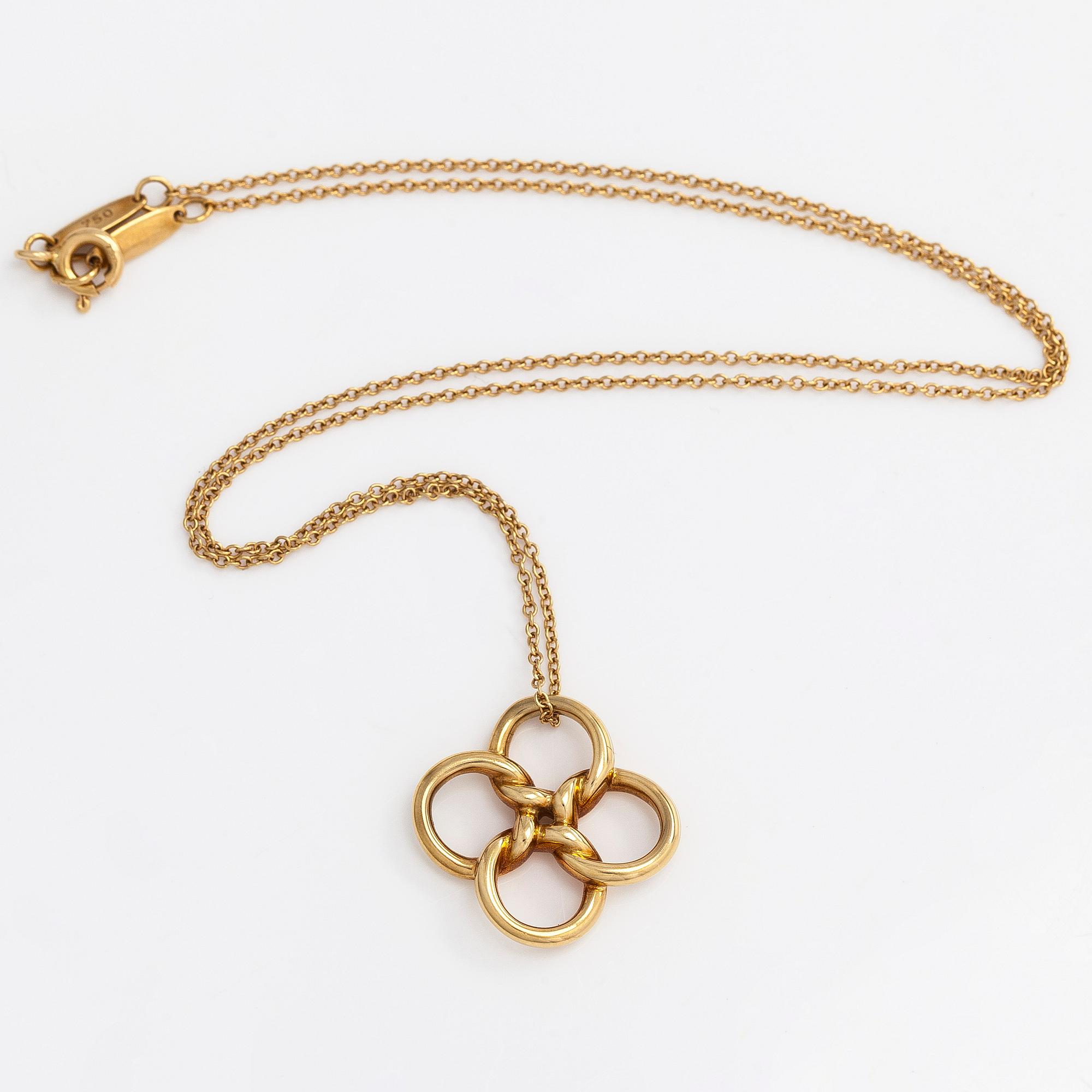 Tiffany & Co, Elsa Peretti, 'Quadrifoglio' necklace, 18K gold.