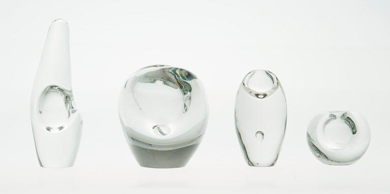 Timo Sarpaneva, TIMO SARPANEVA, ART GLASS, 4 PIECES.