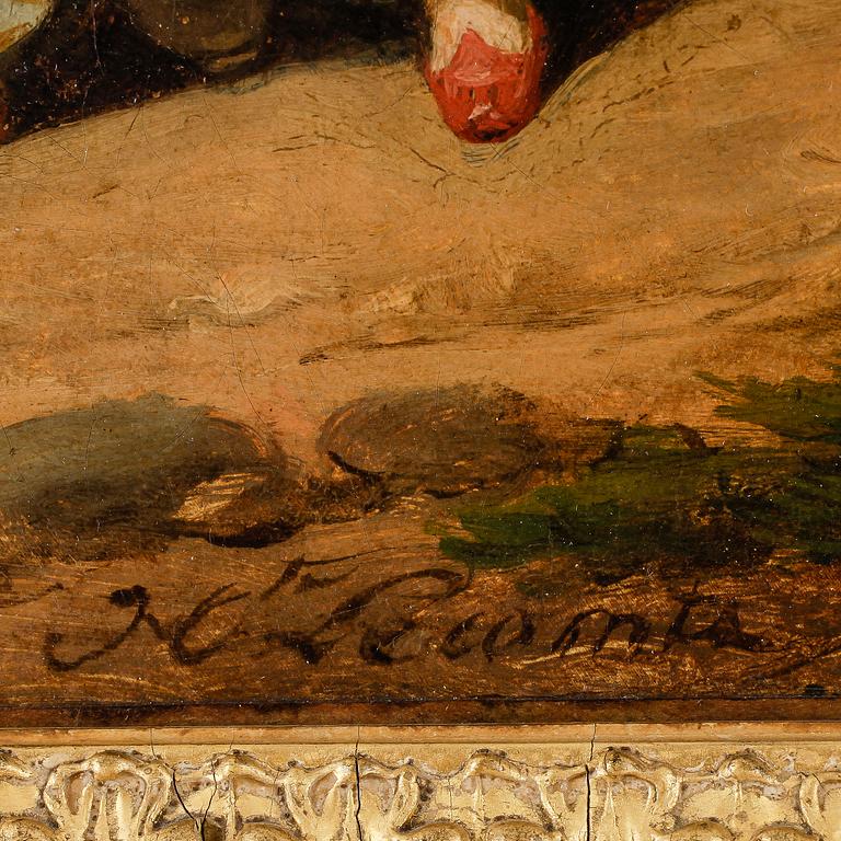 HIPPOLYTE LECOMTE, olja på duk, signerad.