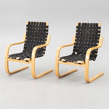 Alvar Aalto, karmstolar, ett par, modell 406, Artek, 1900-talets slut.