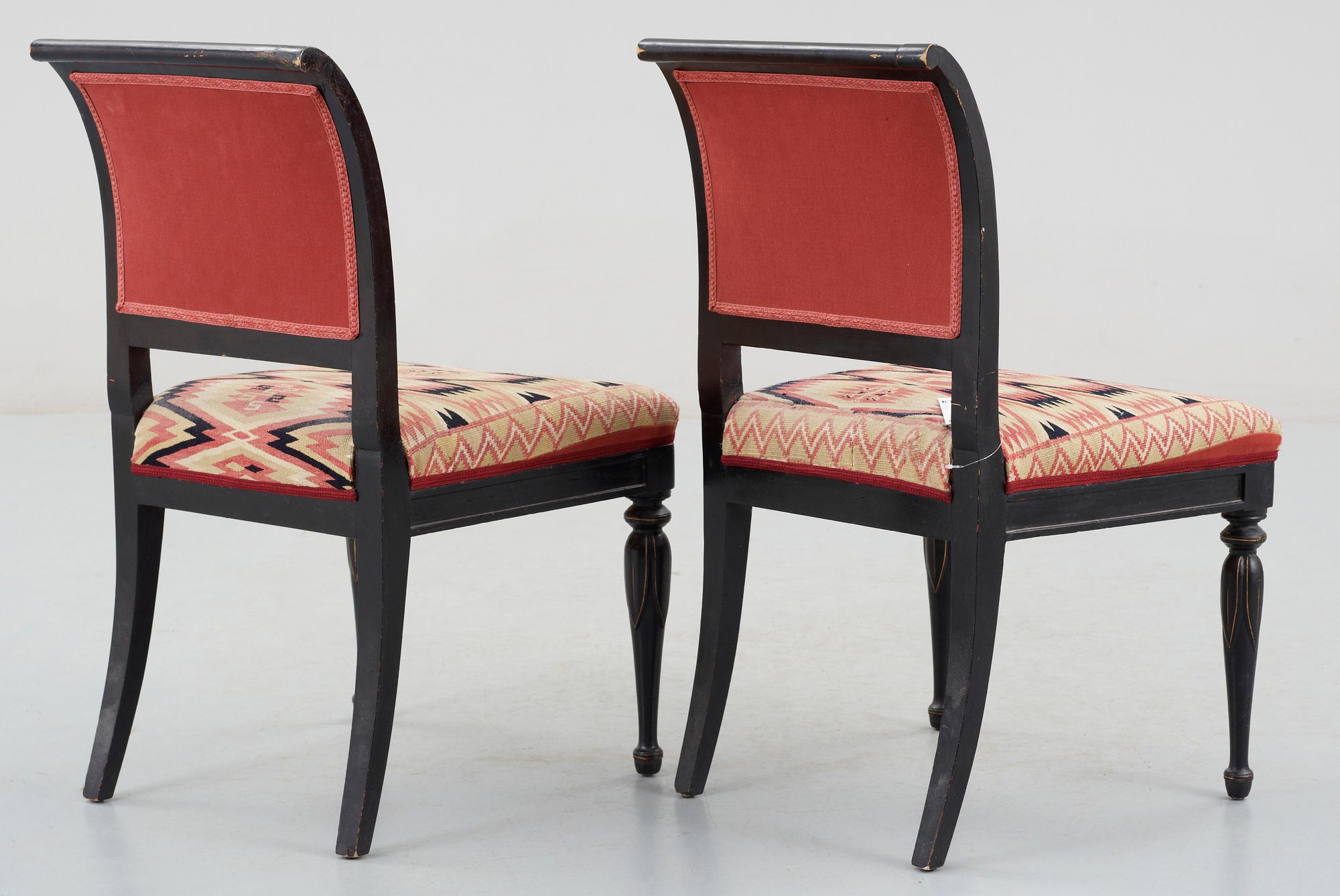 STOLAR, 5 st, sengustavianskt provinsarbete, 1800-talets första hälft.
