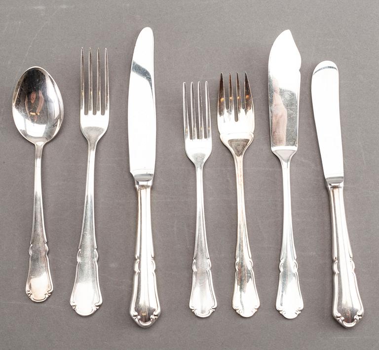 BESTICKUPPSÄTTNING, silver samt nysilver, 56+36 delar, modell "Rådhus", WN, Lidköping 1900-talets mitt.