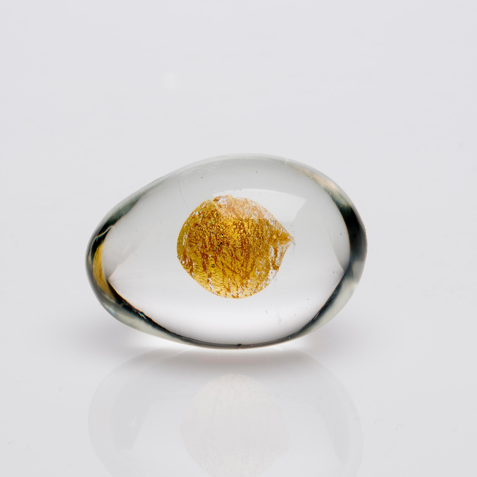 DEKORATIONSÄGG, glas, Tapio Wirkkala, signerad Venini, Italia. 1960-talets mitt.