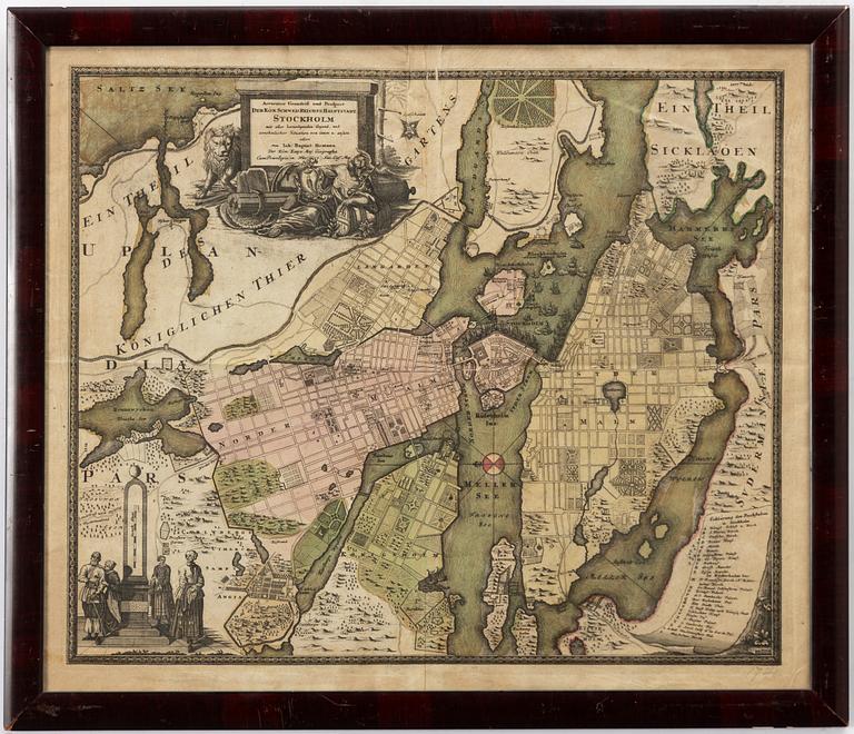 Johann Baptist Homann, Karta, kopparstick, 1700-tal, "Stockholm".