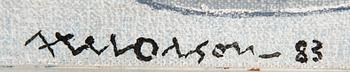 Axel Olson, oil on canvas laid on panel, signed and dated 83.