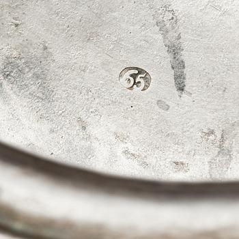 A Danish large silver bowl on foot, mark of Anton Michelsen, Copenhagen 1865.