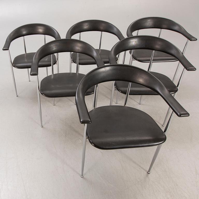 Giancarlo Vegni & Gianfranco Gualtierotti, armchairs 6 pcs for Fasem 20th century later.