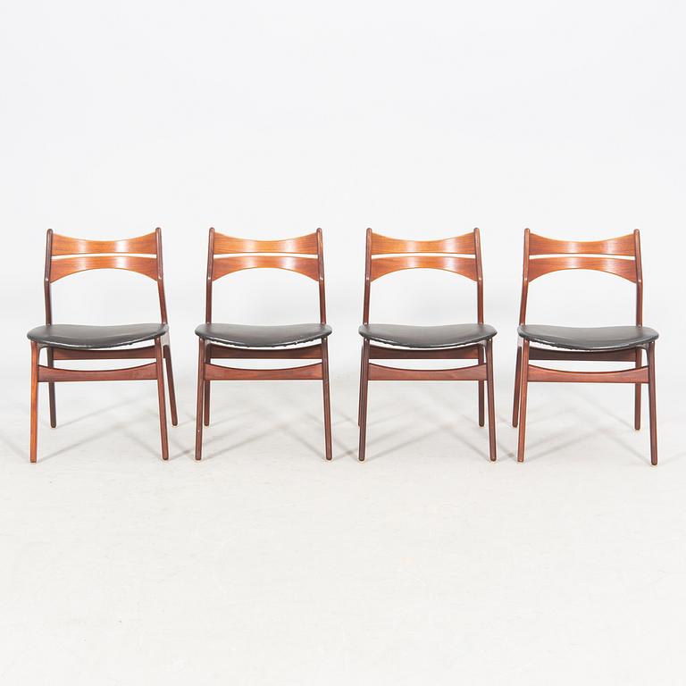 A set of four teak chairs modell 310 by Erik Buch from the 1960's.