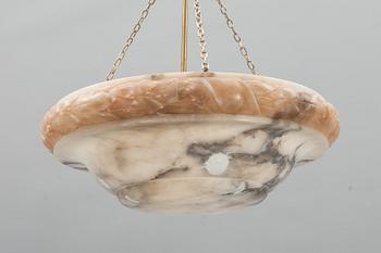 TAKLAMPA, alabaster, tidigt 1900-tal.