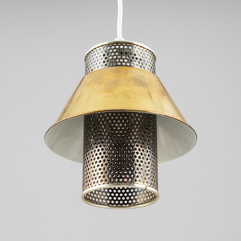 Hans-Agne Jakobsson, a brass ceiling lamp and brass table lamp,