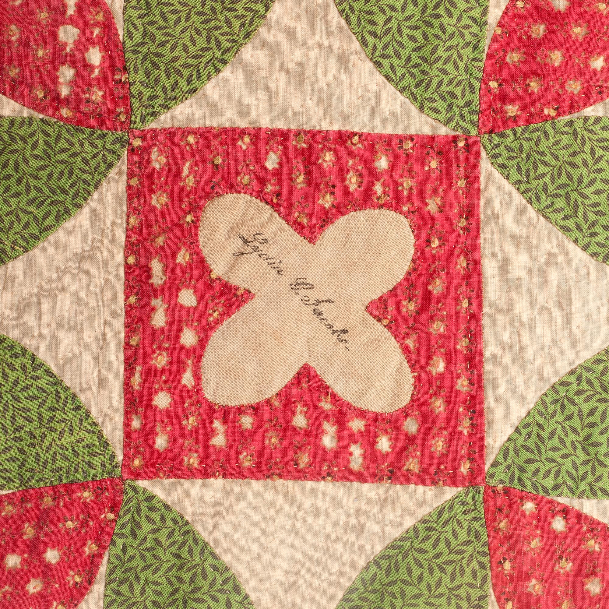 BRUDTÄCKE, lapptäcke, ca 273,5 x 245 cm, USA omkring 1900.