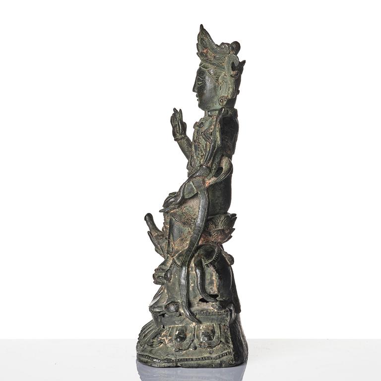 Boddhisattva sittandes på elefant, troligen sen Mingdynasti.