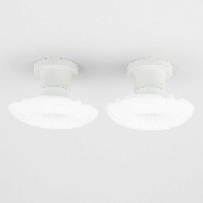 Harald Notini, tak/vägglampor, ett par, modell "6387", Arvid Böhlmarks Lampfabrik, Stockholm, 1920-30-tal.