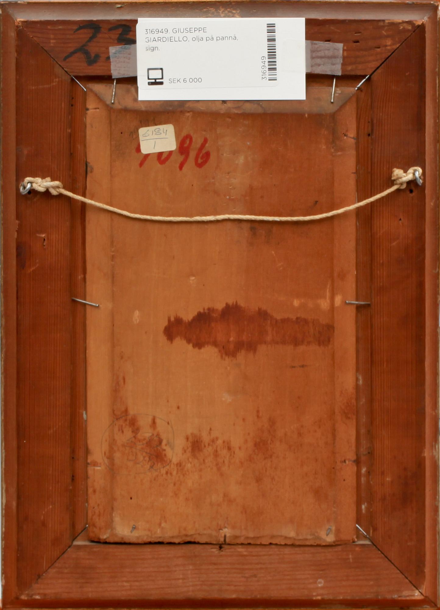 GIUSEPPE GIARDIELLO, olja på pannå, sign.