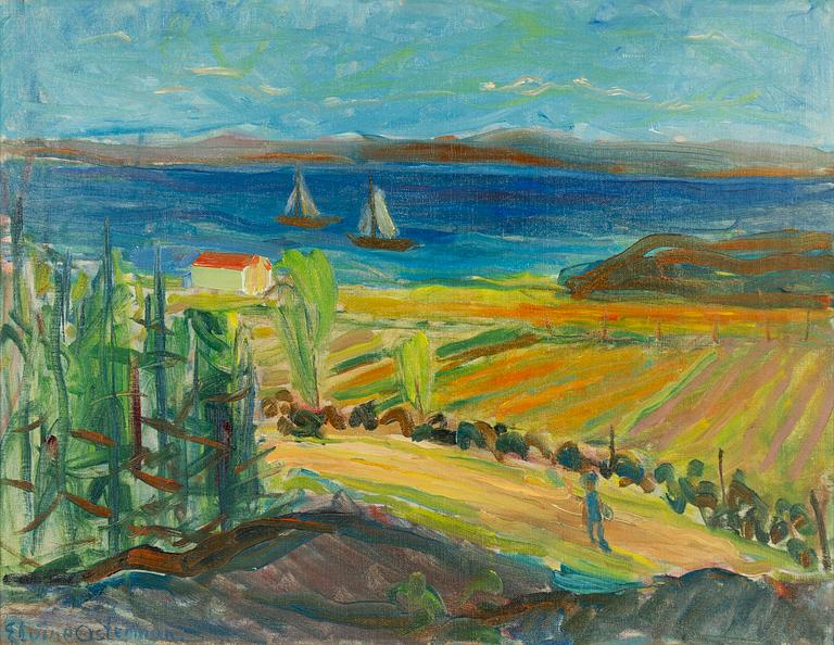 Elvine Osterman, Coast with Sailing Boats.