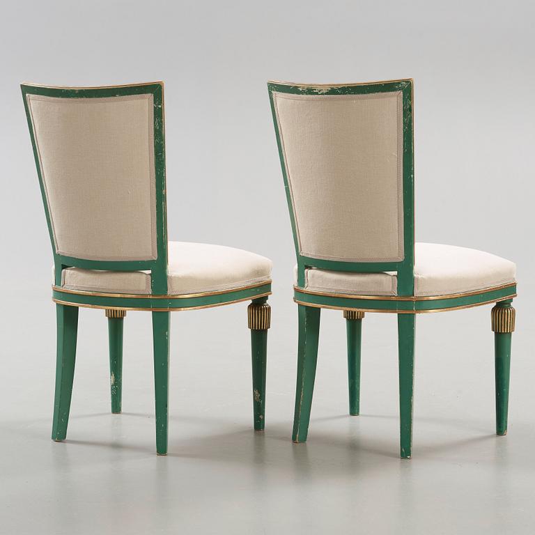 A set of two Swedish Grace armchairs and two chairs 'Marieberg' by Nordiska Kompaniet, ca 1929-30.