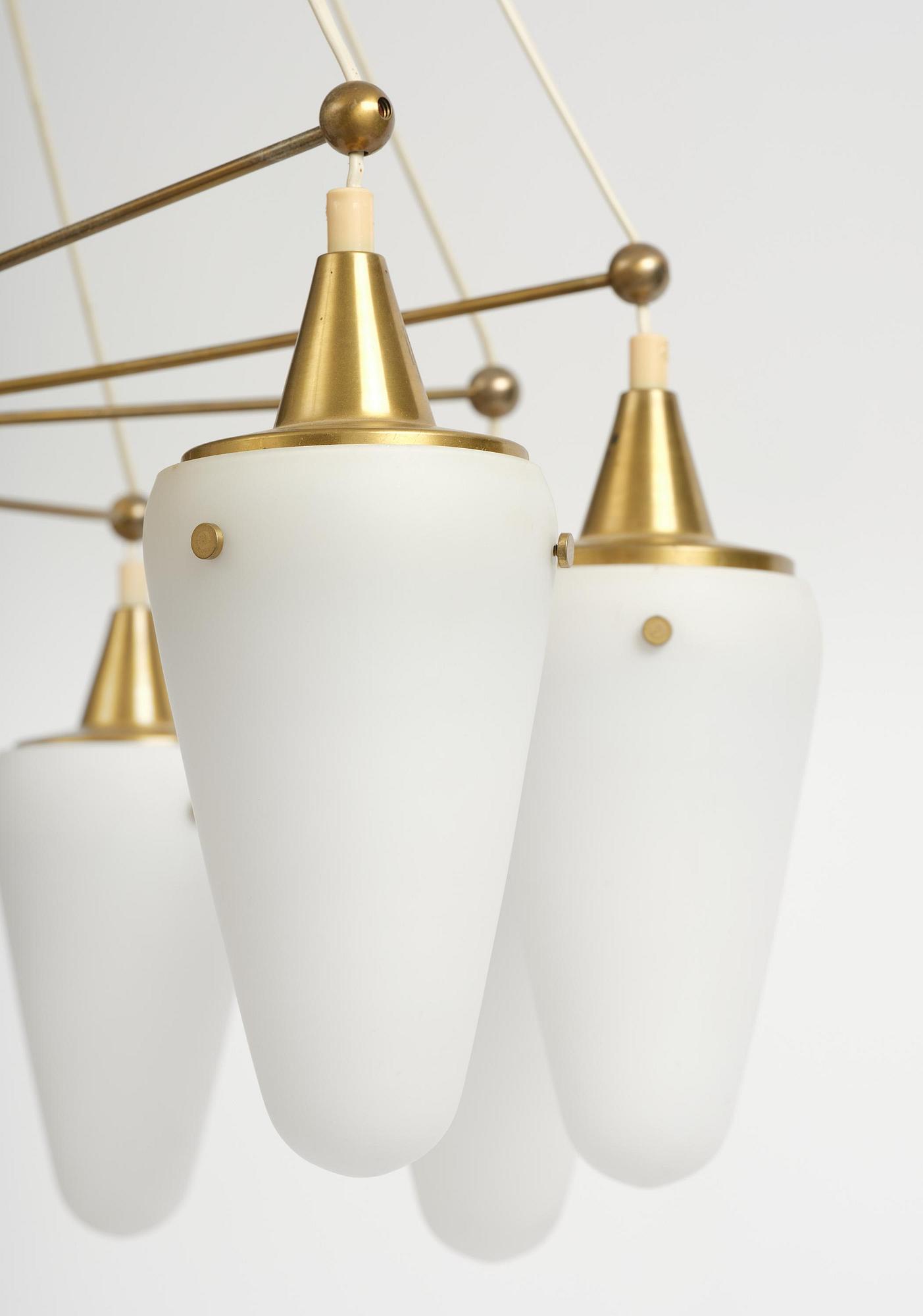 Hans-Agne Jakobsson, an imposing ceiling lamp, Hans-Agne Jakobsson AB, Markaryd, 1950s.