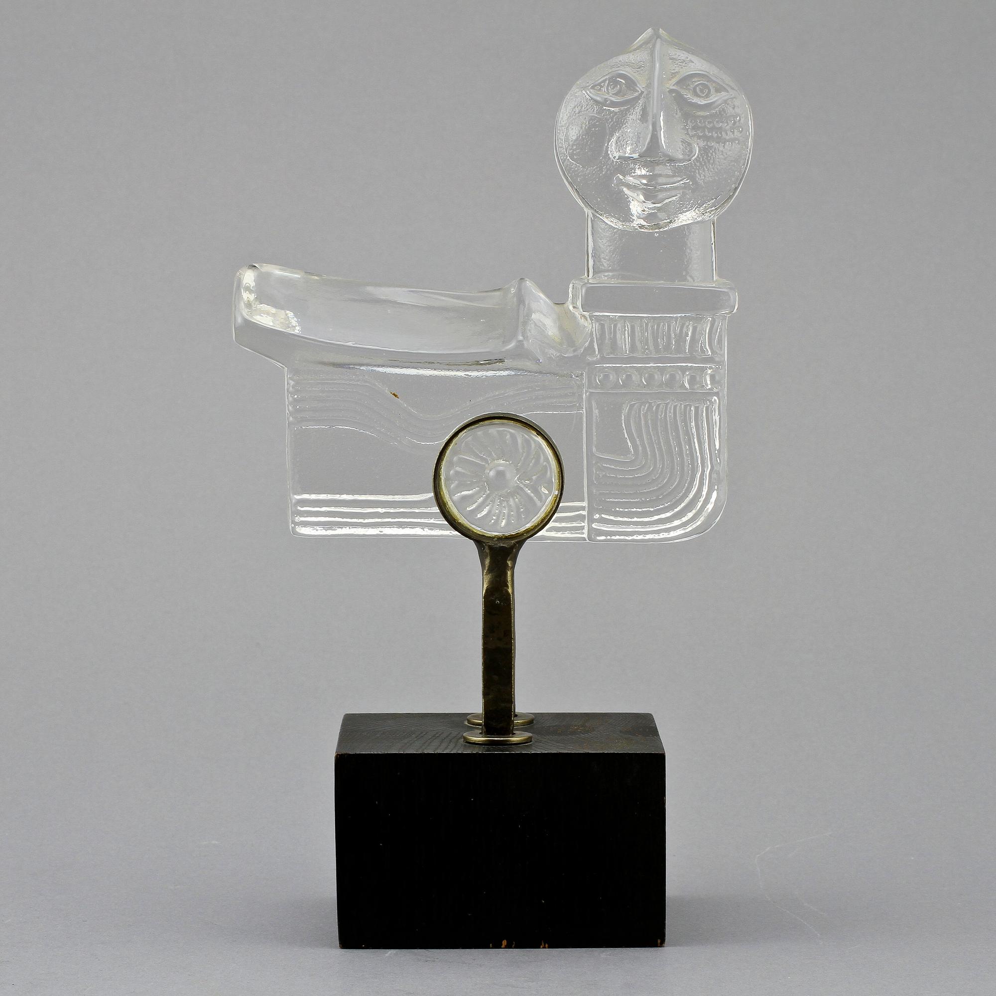 SKULPTUR, glas, Bertil Vallien, Boda trä, osign, 1900-tal.