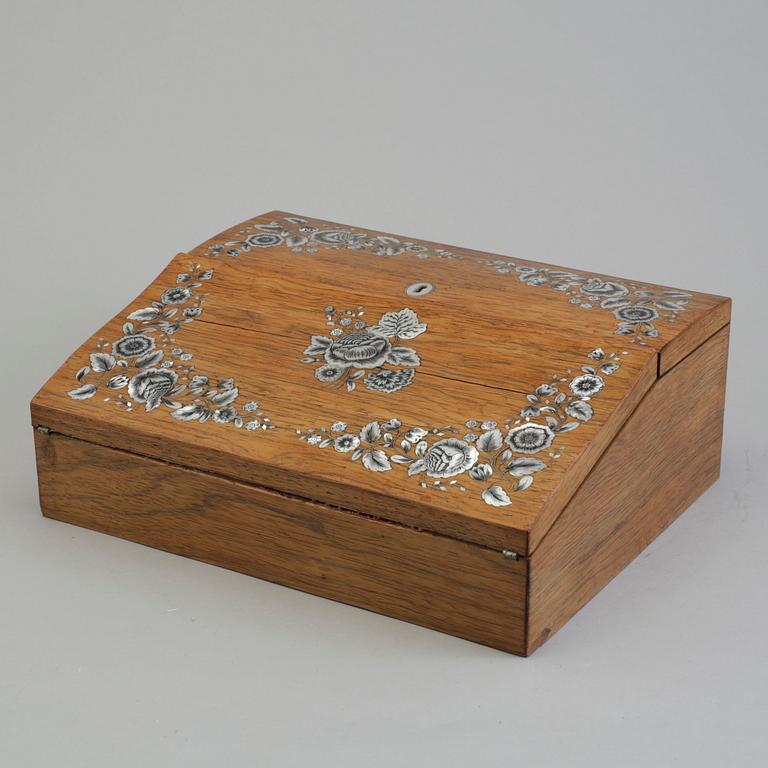 A 19th century wooden box.