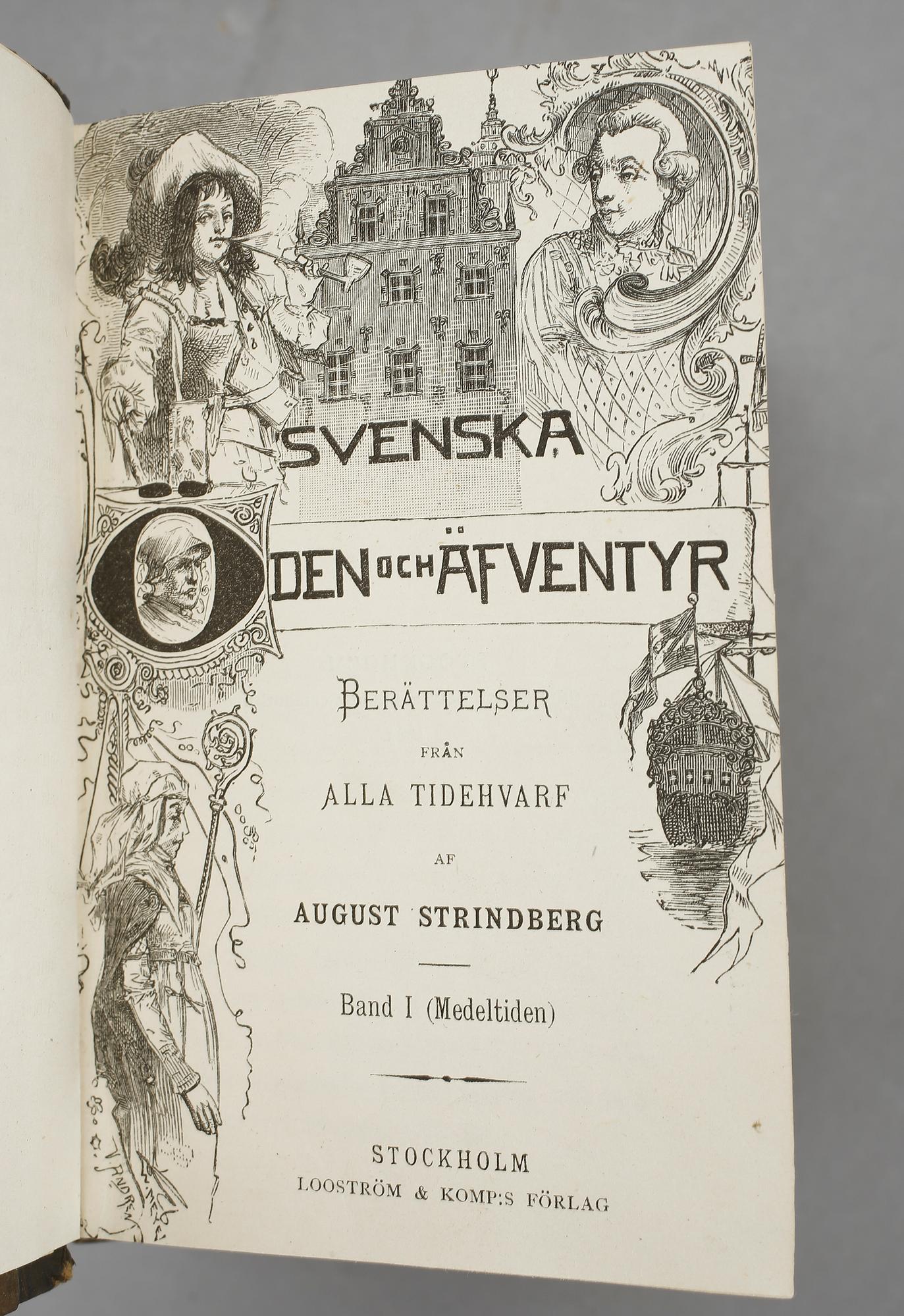 AUGUST STRINDBERG, 8 volymer, bla Om det allmänna missnöjet, dess orsaker och botemedel, Stockholm 1884.