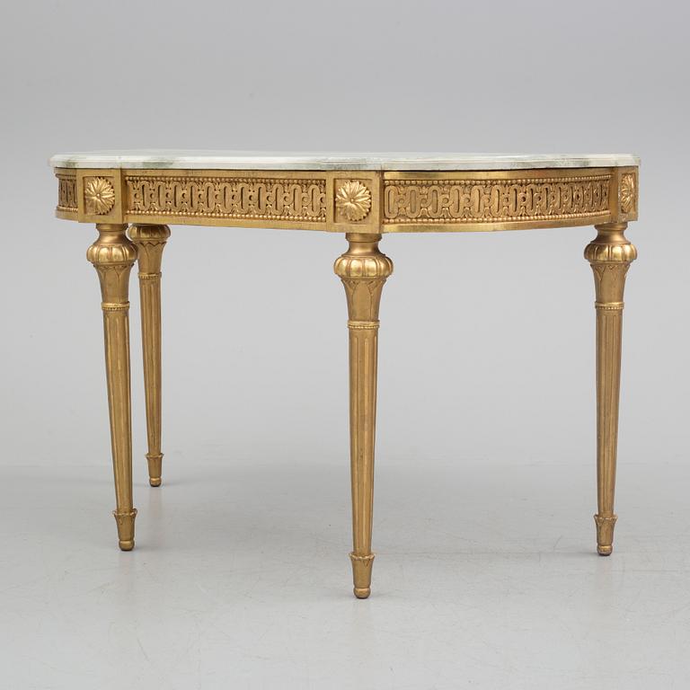 A late Gustavian console table from the first half of the 19th century.