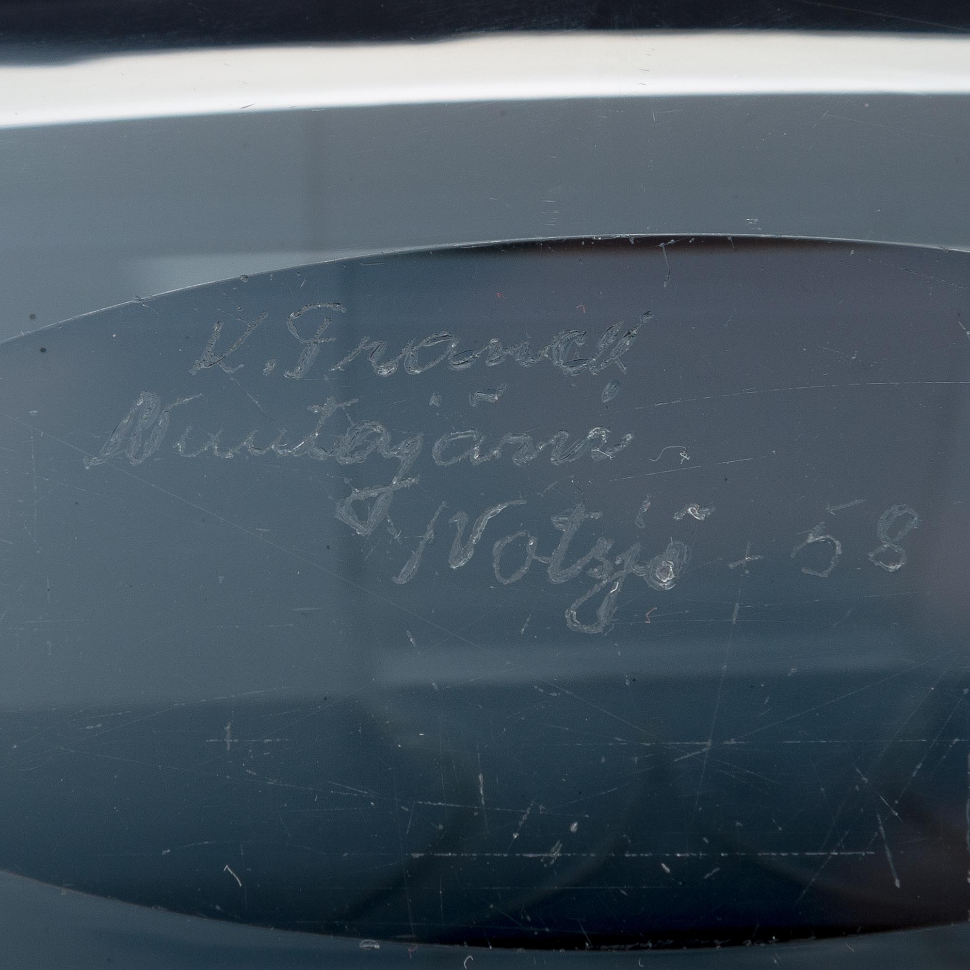 Kaj Franck, a 'Lancet' glass sculpture signed K. Franck Nuutajärvi Notsjö -58.