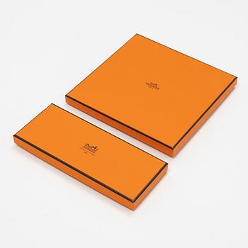 Hermès, two silk scarves.