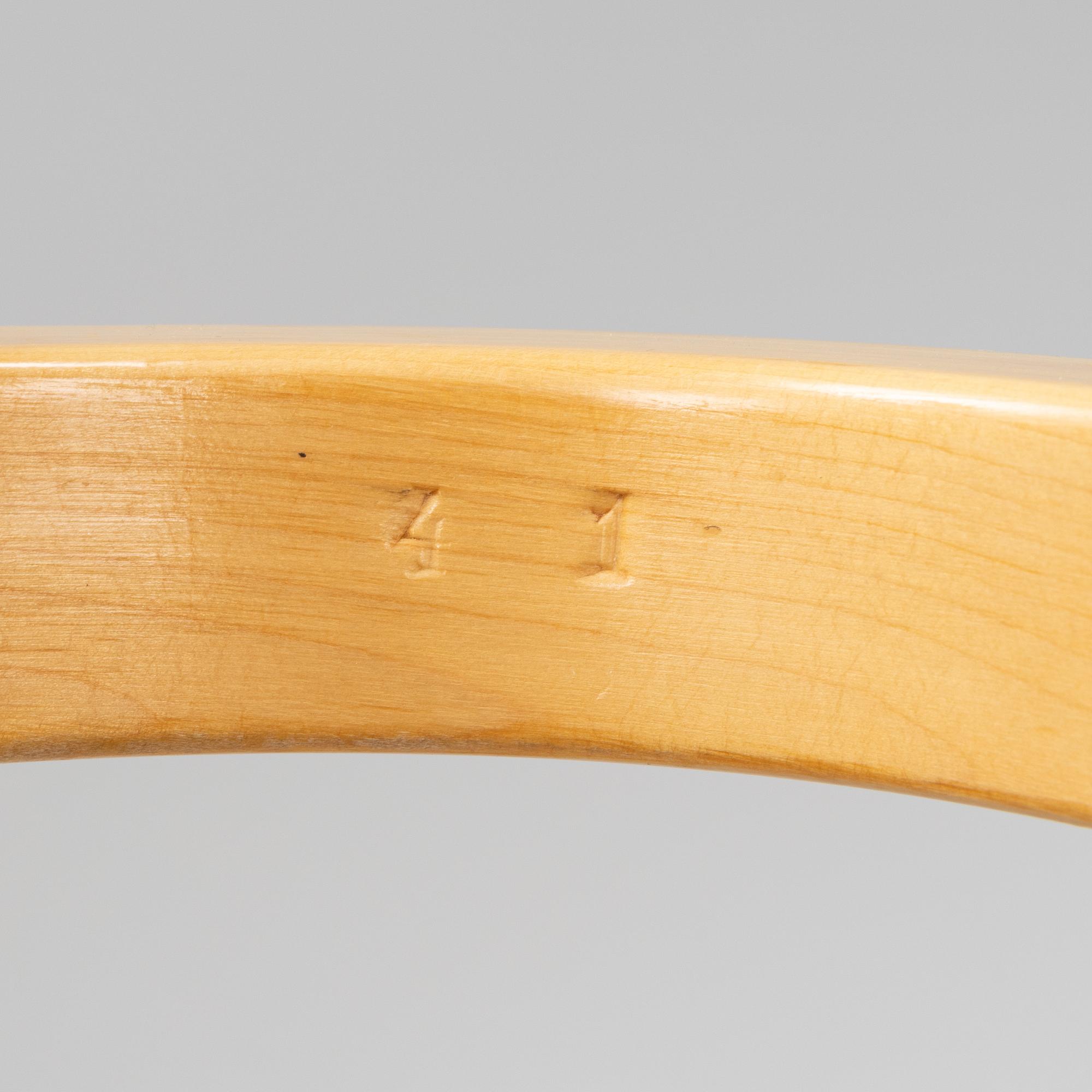 Alvar Aalto, a pair of modell 45 armchairs, Artek, Finland.
