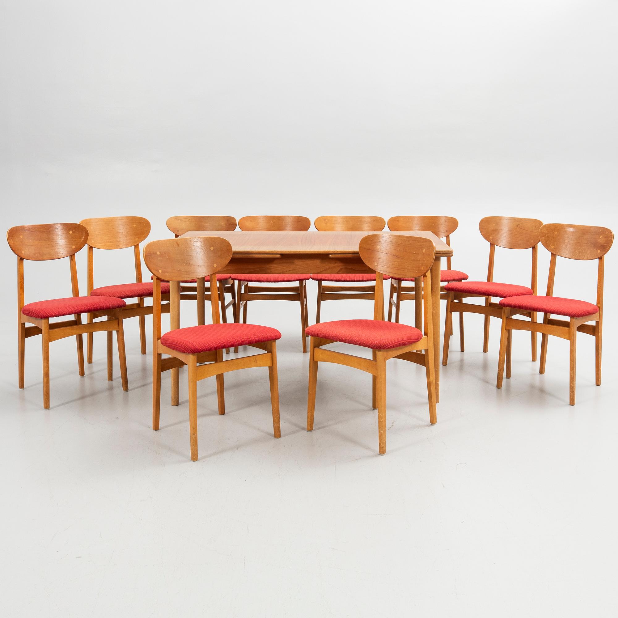 Dining group, 11 pieces, 6+4 chairs, Ikea, model "Monaco".