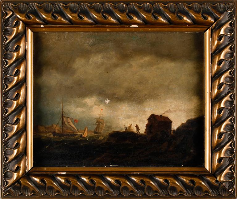 OKÄND KONSTNÄR, olja på pannå, osignerad, 1800-tal.