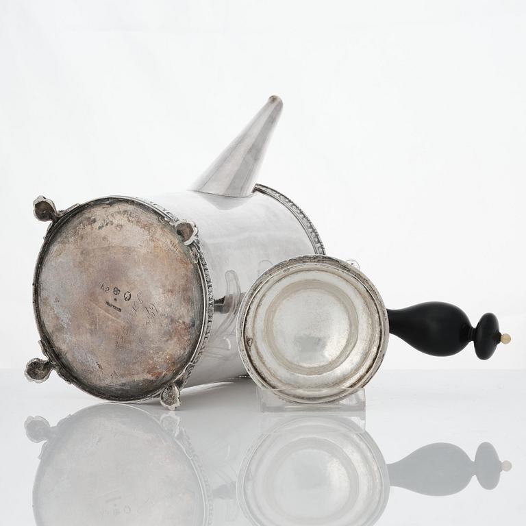 A Swedish Gustavian silver coffee-pot, mark of Pehr Zethelius, Stockholm 1792.