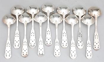 SKEDAR, 12 st, silver, Norge 1900-tal. Vikt ca 307 gram.