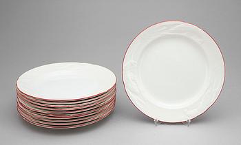 KRÄFTTALLRIKAR, 11st, flintgods, Rörstrand, 1900-talets andra häft.