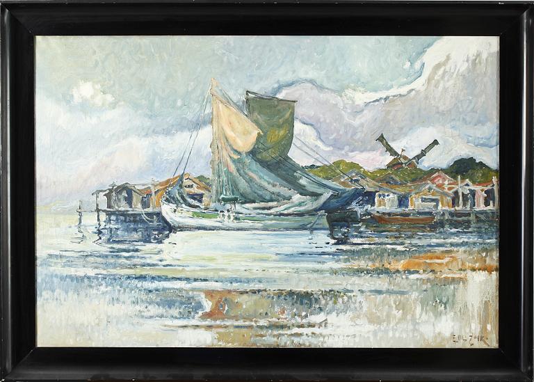 EMIL ZOIR, olja på duk, sign.